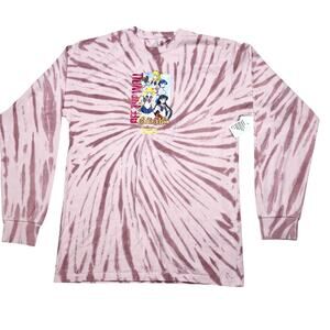 Vans x Sailor Moon Graphic Shirt Long Sleeve Tie Dye Pink Medium Classic Fit New